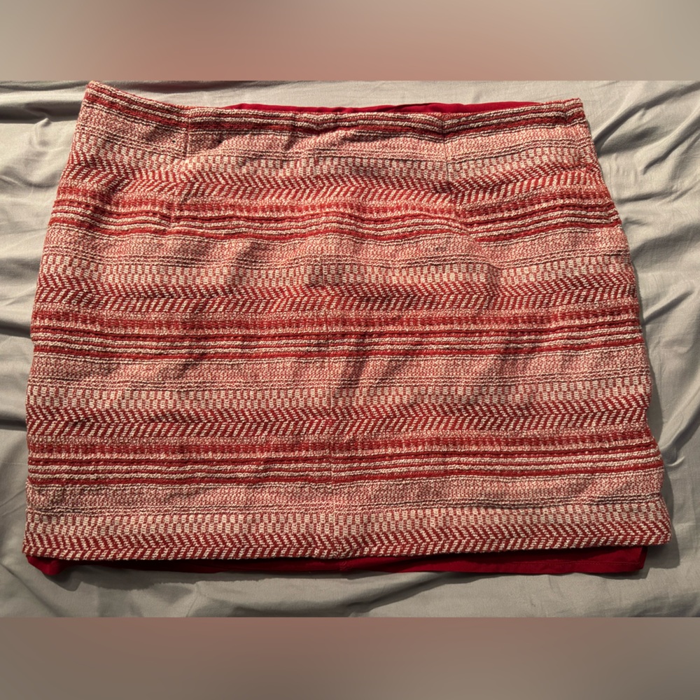 Banana Republic Burnt Orange  Patterned Tweed Women's Tailored-look Mini Skirt